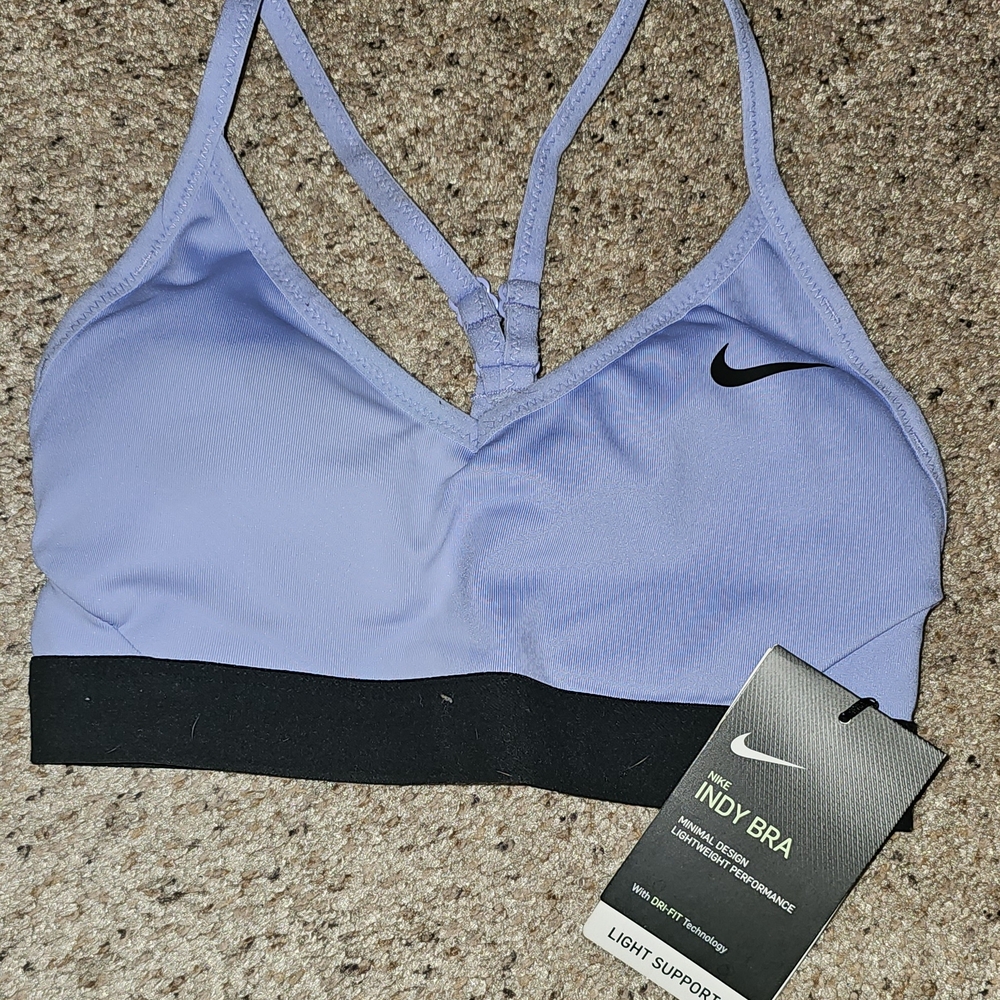 Nike Purple and Black Sports Bra with Racerback